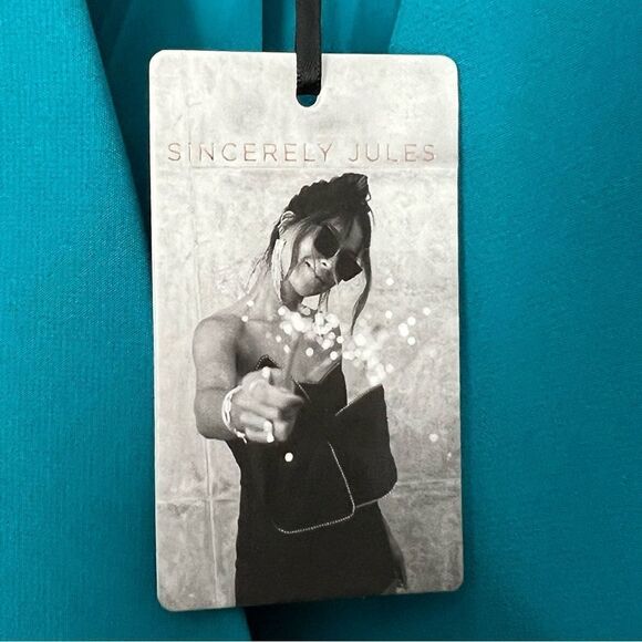 Sincerely Jules Double Breasted Turquoise Blazer - Picture 4 of 5